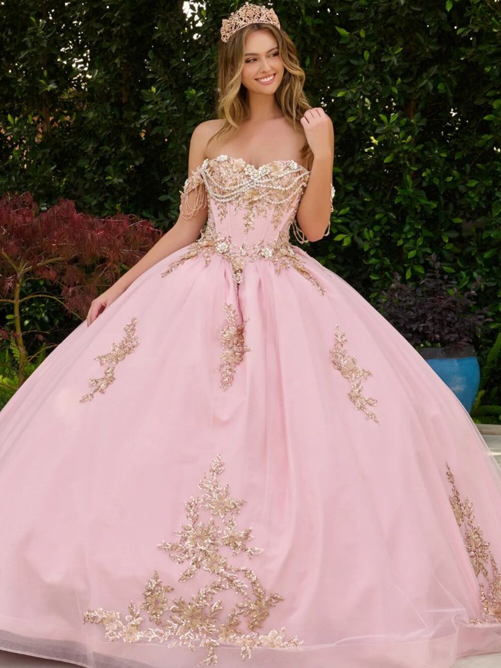 NEW BLUSH Sequin & Glitter Sweetheart Evening Gown Formal Elegant GL3849